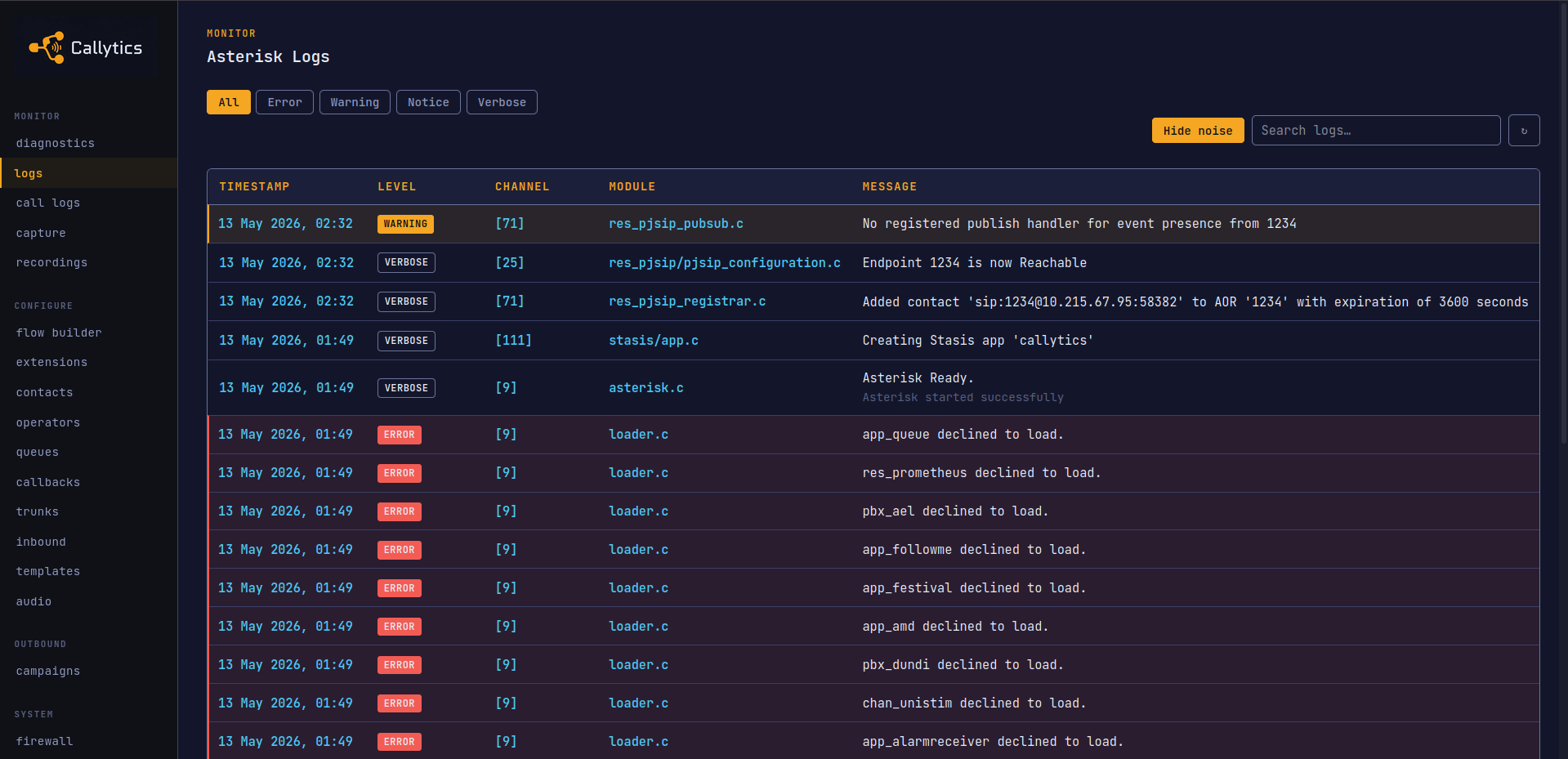 Asterisk Logs